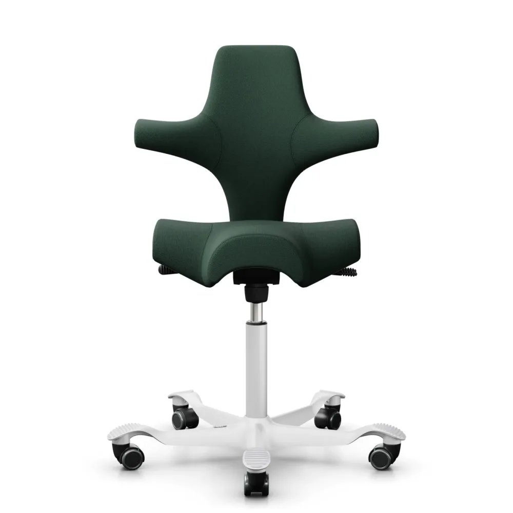 Sattelstuhl HAG Capisco 8106 ohne Armlehnen, Dunkelgrün/Weiss, Neu, Ergonomischer Stuhl - ideal für flexibles Arbeiten