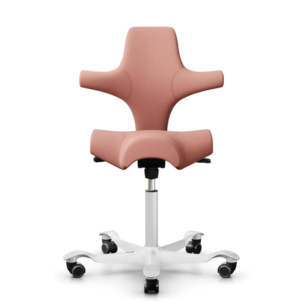 Sattelstuhl HAG Capisco 8106 ohne Armlehnen, Rosa/Weiss, Neu, Ergonomischer Stuhl - ideal für flexibles Arbeiten