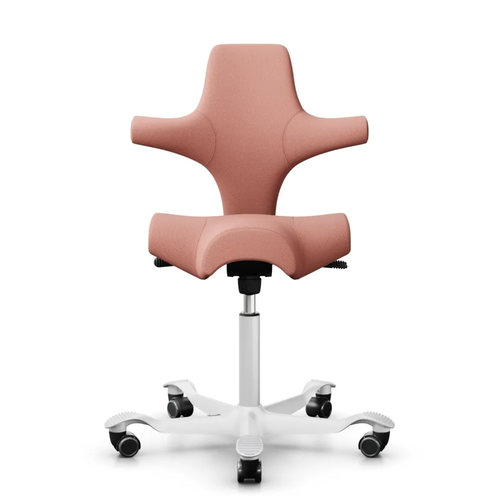Sattelstuhl HAG Capisco 8106 ohne Armlehnen, Rosa/Weiss, Neu, Ergonomischer Stuhl - ideal für flexibles Arbeiten