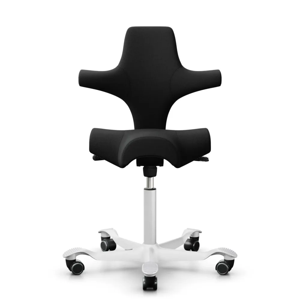 Sattelstuhl HAG Capisco 8106 ohne Armlehnen, Schwarz/Weiss, Neu, Ergonomischer Stuhl - ideal für flexibles Arbeiten
