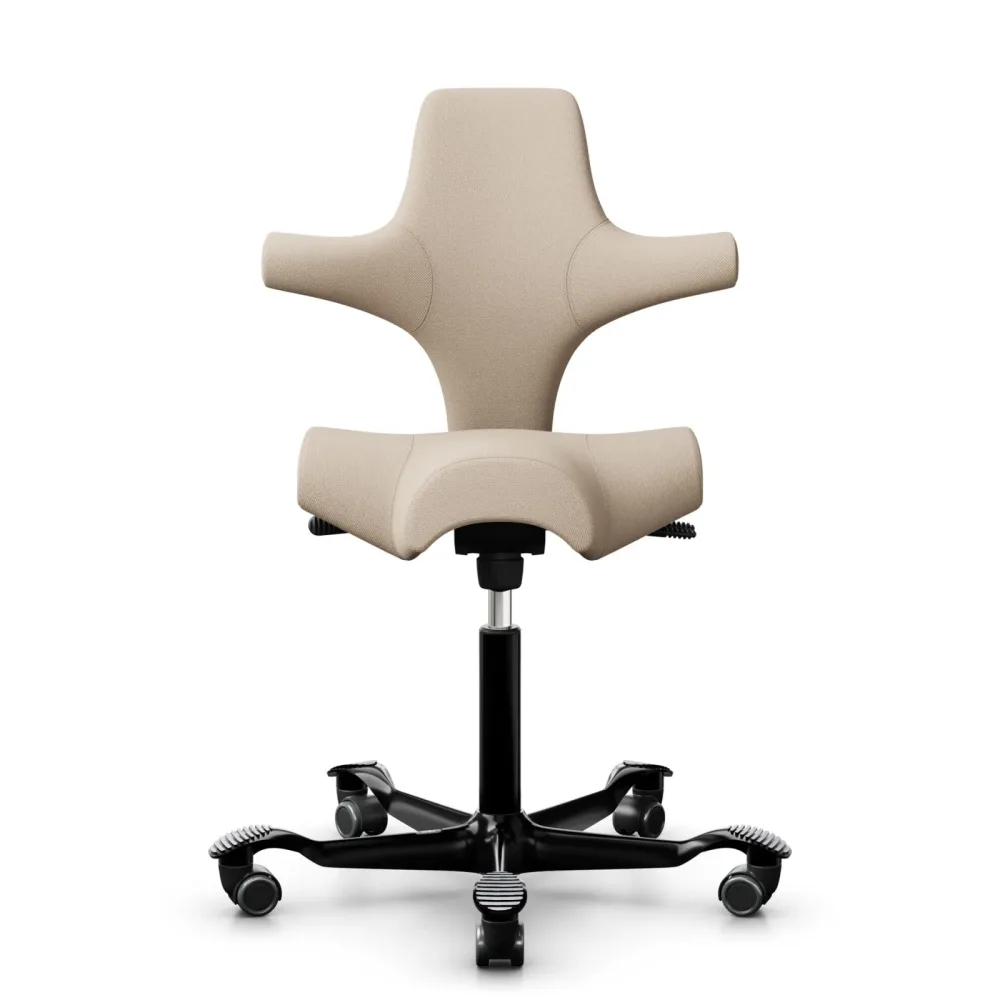 Sattelstuhl HAG Capisco 8106 ohne Armlehnen, Beige/Schwarz, Neu, Ergonomischer Stuhl - ideal für flexibles Arbeiten