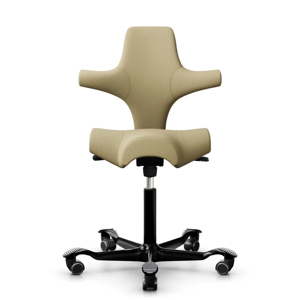 Sattelstuhl HAG Capisco 8106 ohne Armlehnen, Gelb/Schwarz, Neu, Ergonomischer Stuhl - ideal für flexibles Arbeiten