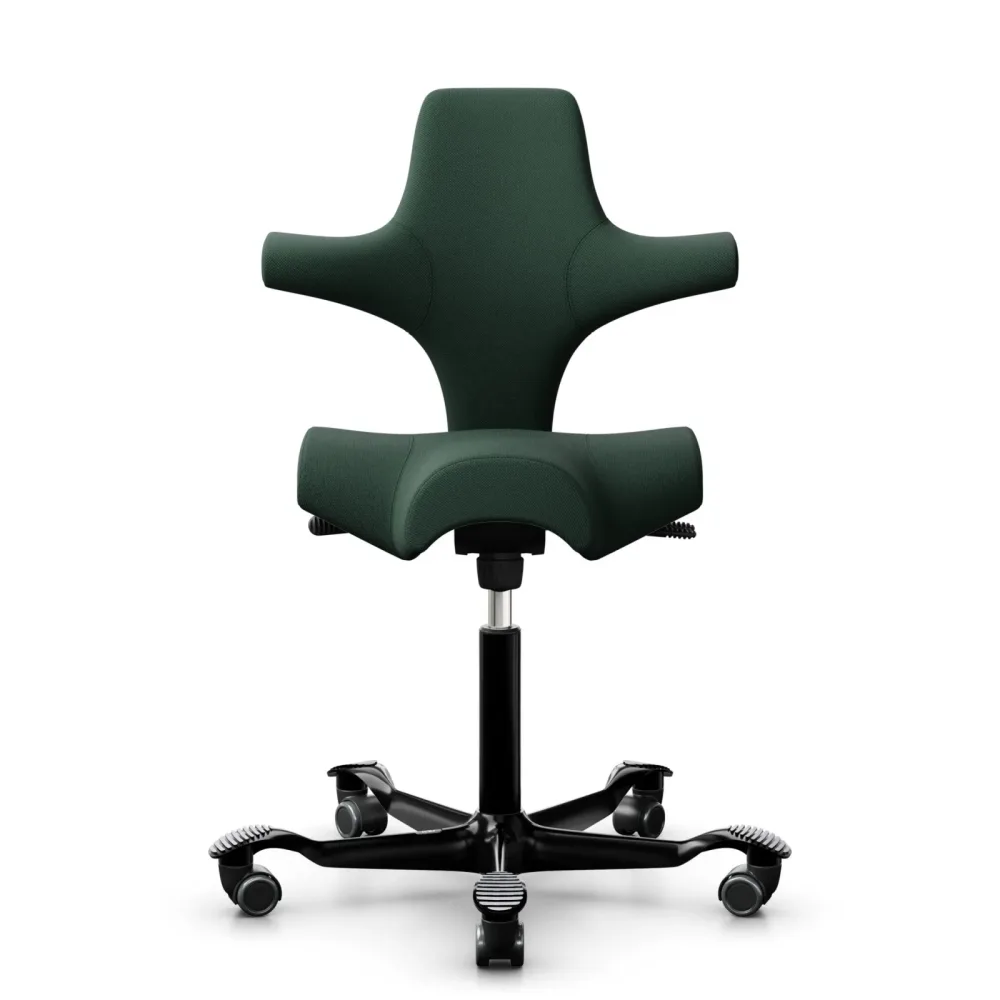 Sattelstuhl HAG Capisco 8106 ohne Armlehnen, Dunkelgrün/Schwarz, Neu, Ergonomischer Stuhl - ideal für flexibles Arbeiten