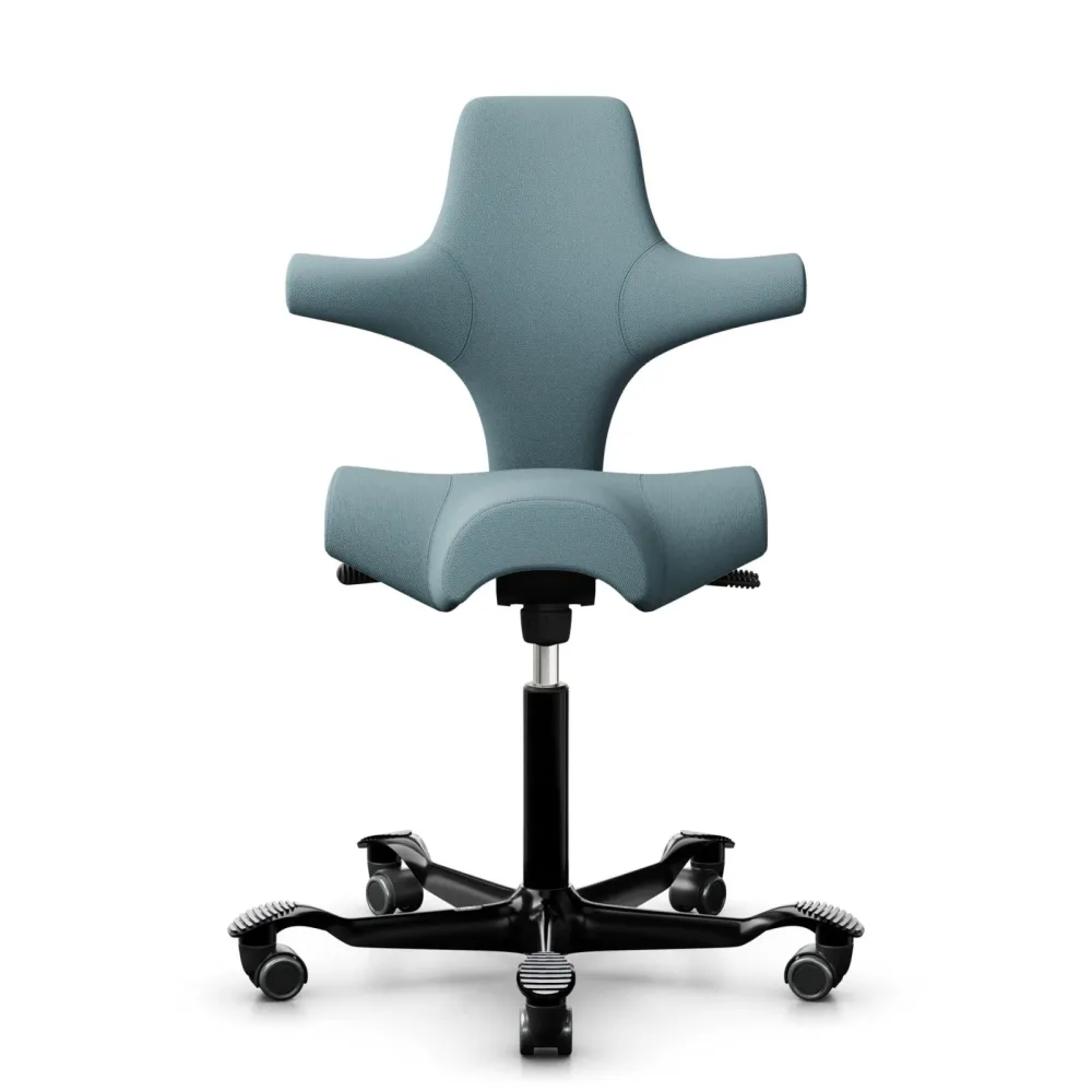 Sattelstuhl HAG Capisco 8106 ohne Armlehnen, Hellblau/Schwarz, Neu, Ergonomischer Stuhl - ideal für flexibles Arbeiten
