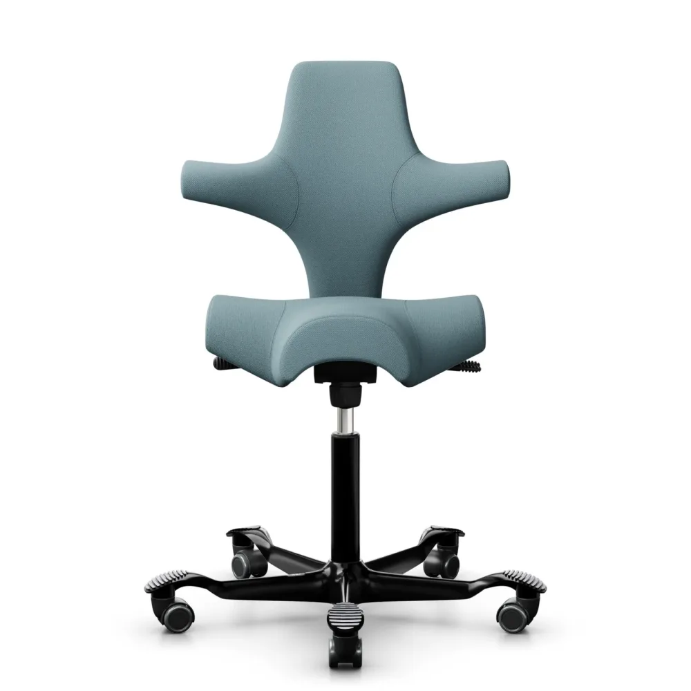 Sattelstuhl HAG Capisco 8106 ohne Armlehnen, Hellblau/Schwarz, Neu, Ergonomischer Stuhl - ideal für flexibles Arbeiten