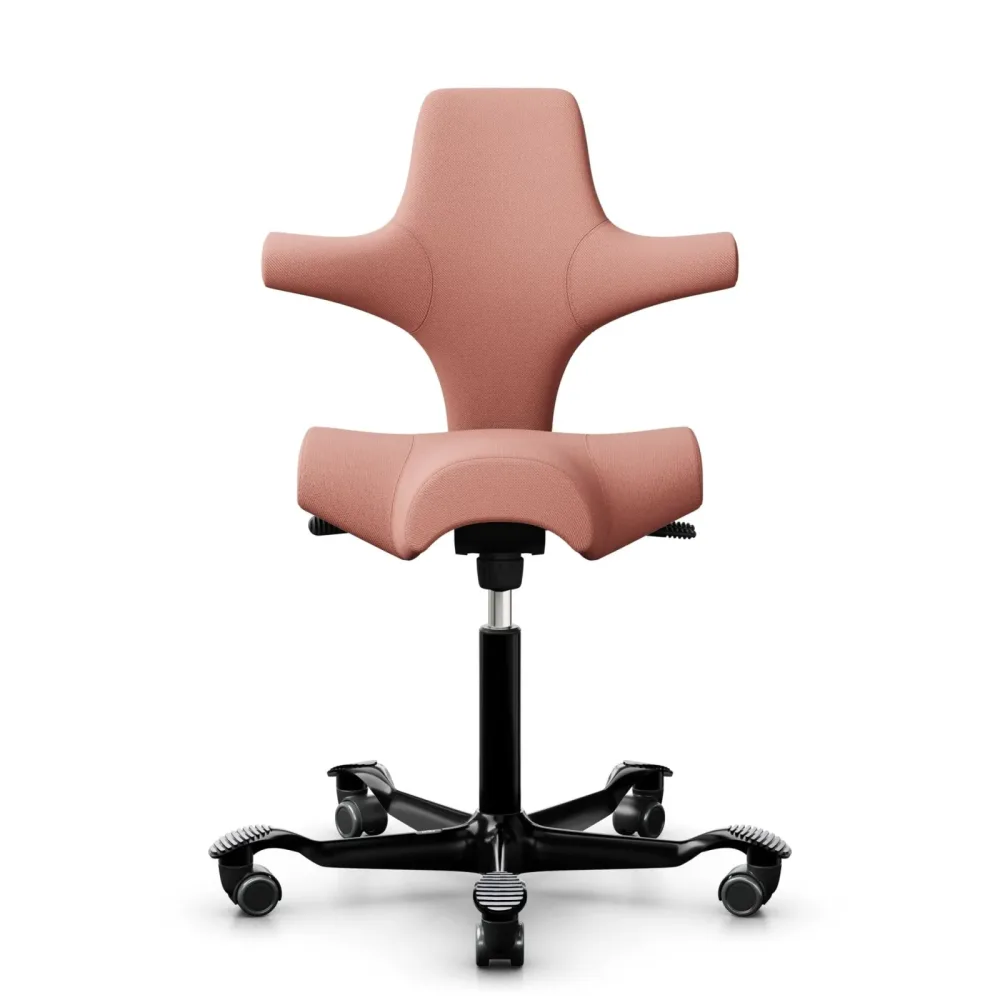 Sattelstuhl HAG Capisco 8106 ohne Armlehnen, Rosa/Schwarz, Neu, Ergonomischer Stuhl - ideal für flexibles Arbeiten
