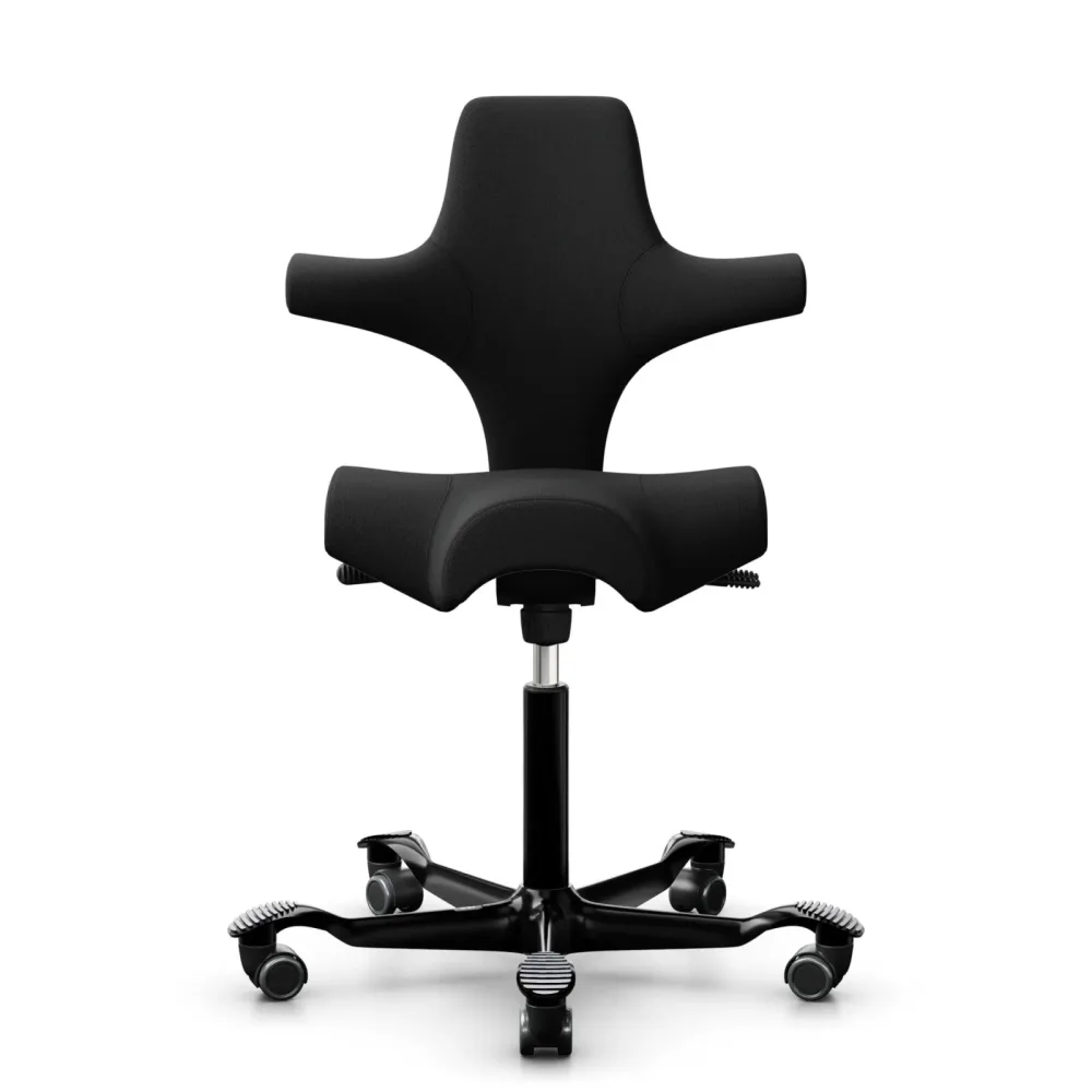 Sattelstuhl HAG Capisco 8106 ohne Armlehnen, Schwarz/Schwarz, Neu, Ergonomischer Stuhl - ideal für flexibles Arbeiten
