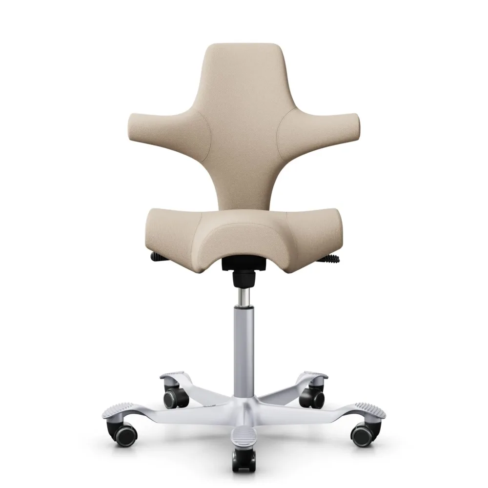 Sattelstuhl HAG Capisco 8106 ohne Armlehnen, Beige/Silbergrau, Neu, Ergonomischer Stuhl - ideal für flexibles Arbeiten