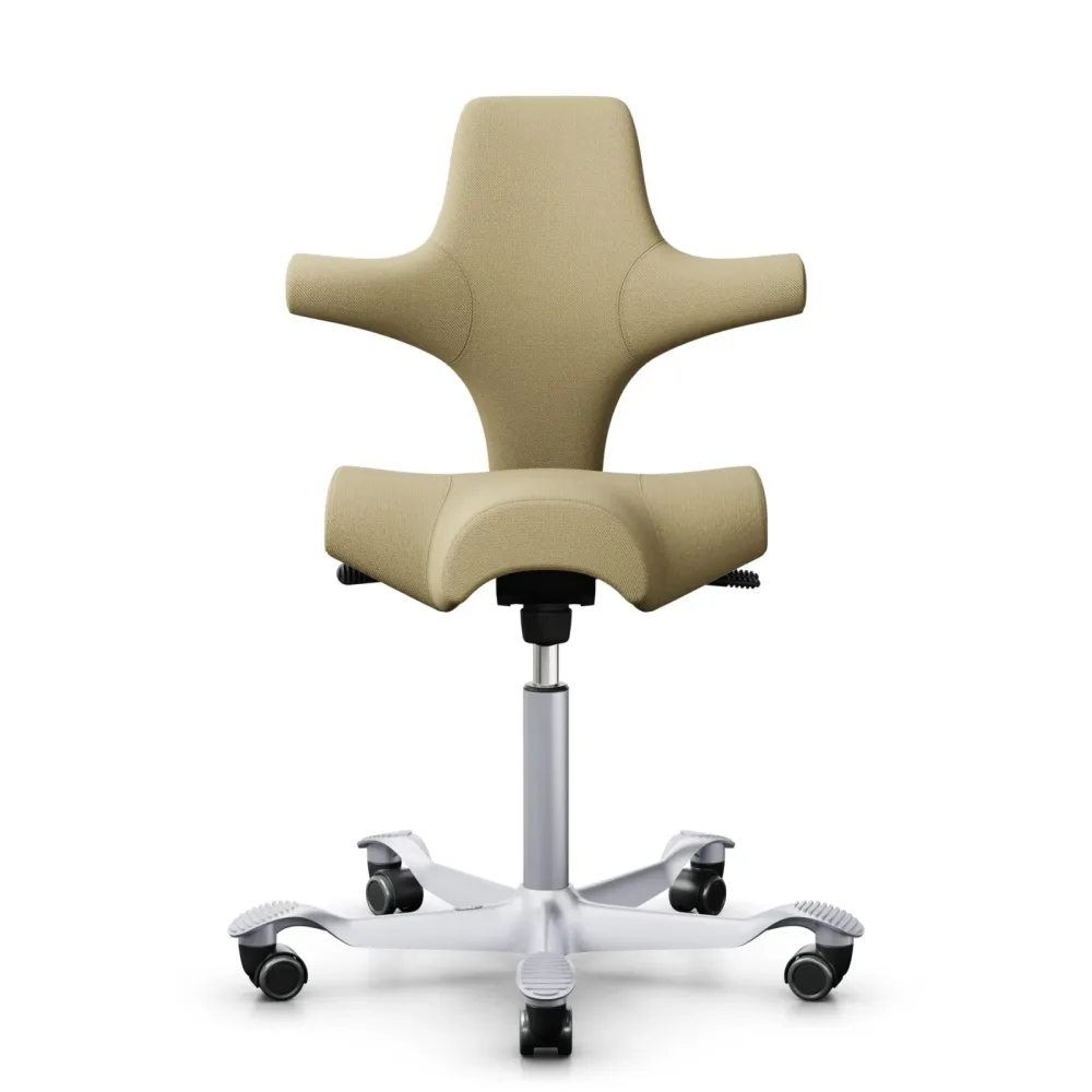 Sattelstuhl HAG Capisco 8106 ohne Armlehnen, Gelb/Silbergrau, Neu, Ergonomischer Stuhl - ideal für flexibles Arbeiten