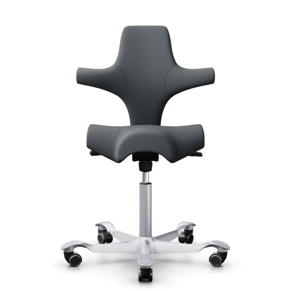 Sattelstuhl HAG Capisco 8106 ohne Armlehnen, Grau/Silbergrau, Neu, Ergonomischer Stuhl - ideal für flexibles Arbeiten