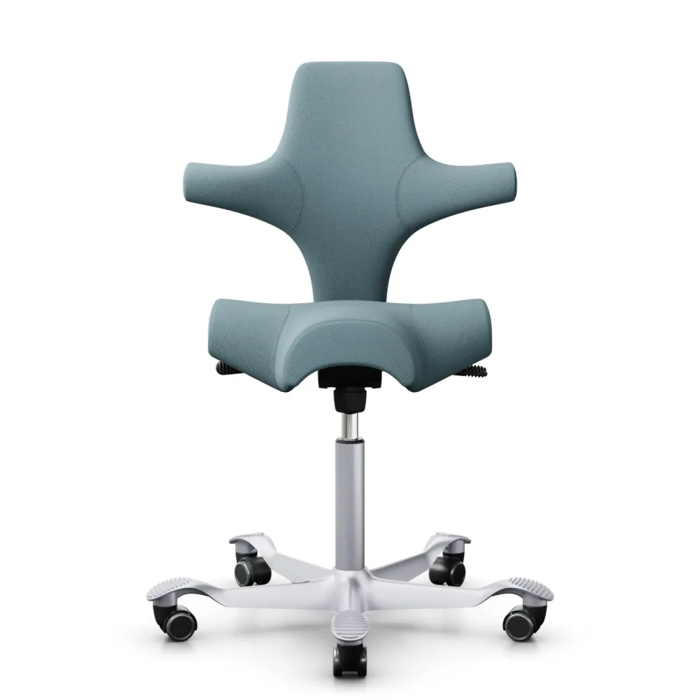 Sattelstuhl HAG Capisco 8106 ohne Armlehnen, Hellblau/Silbergrau, Neu, Ergonomischer Stuhl - ideal für flexibles Arbeiten