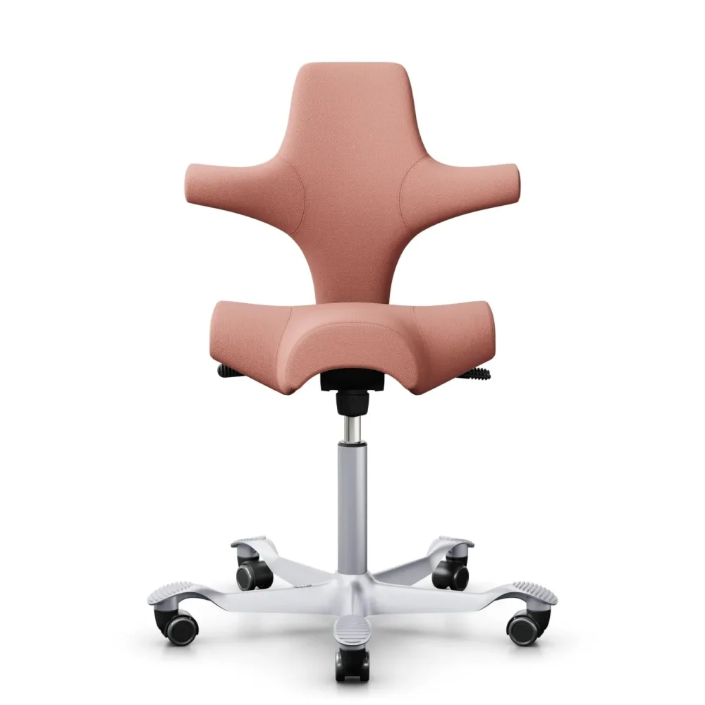 Sattelstuhl HAG Capisco 8106 ohne Armlehnen, Rosa/Silbergrau, Neu, Ergonomischer Stuhl - ideal für flexibles Arbeiten