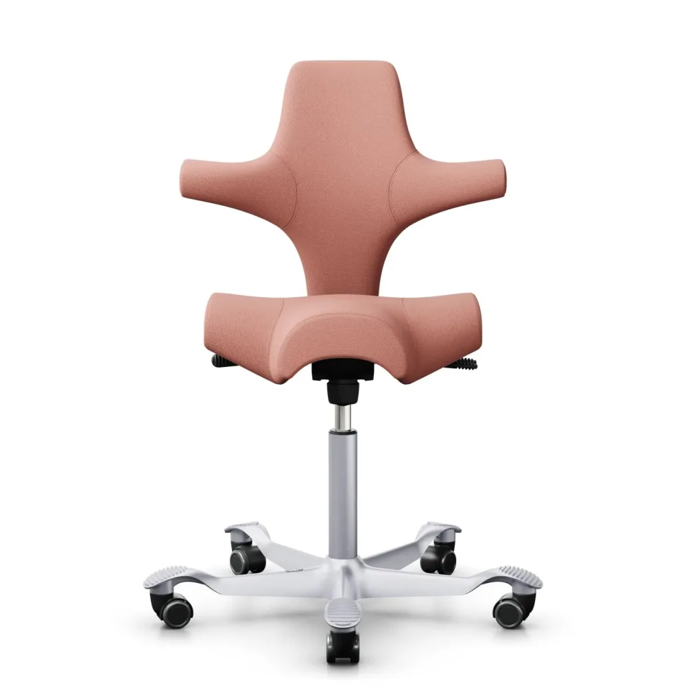 Sattelstuhl HAG Capisco 8106 ohne Armlehnen, Rosa/Silbergrau, Neu, Ergonomischer Stuhl - ideal für flexibles Arbeiten