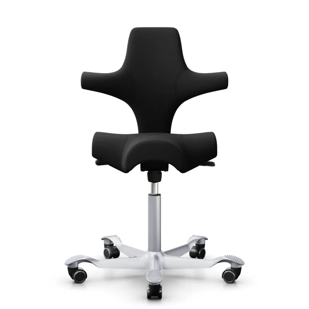 Sattelstuhl HAG Capisco 8106 ohne Armlehnen, Schwarz/Silbergrau, Neu, Ergonomischer Stuhl - ideal für flexibles Arbeiten