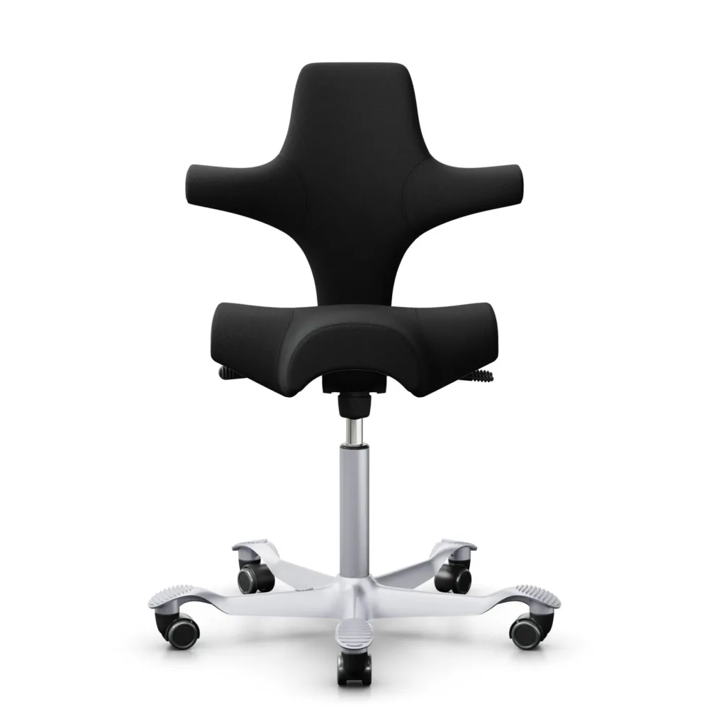 Sattelstuhl HAG Capisco 8106 ohne Armlehnen, Schwarz/Silbergrau, Neu, Ergonomischer Stuhl - ideal für flexibles Arbeiten