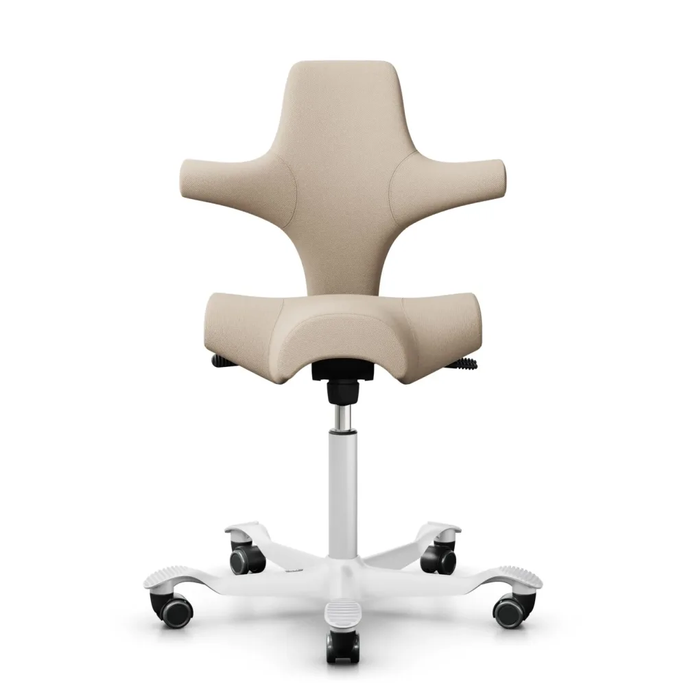 Sattelstuhl HAG Capisco 8106 ohne Armlehnen, Beige/Weiss, Neu, Ergonomischer Stuhl - ideal für flexibles Arbeiten