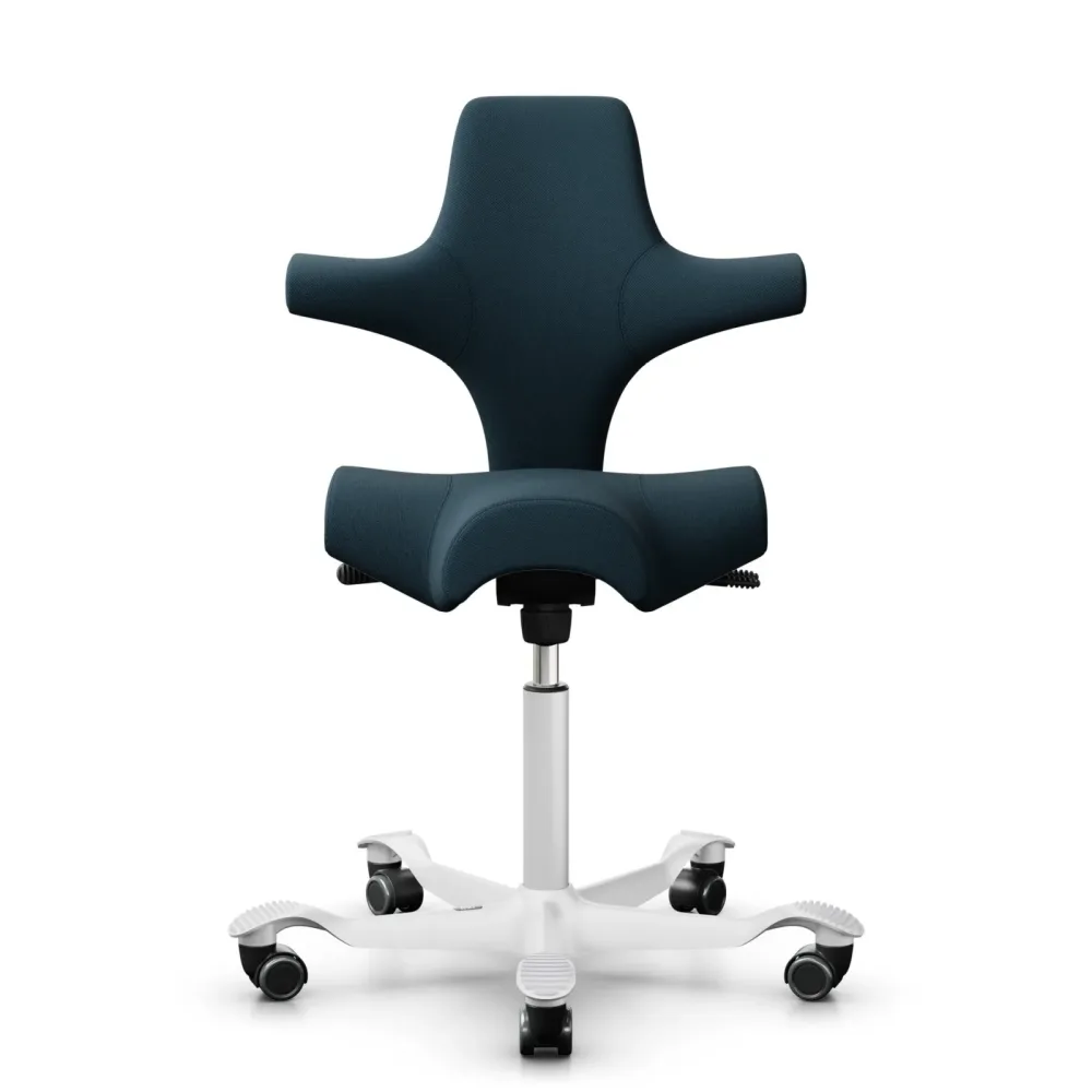 Sattelstuhl HAG Capisco 8106 ohne Armlehnen, Blau/Weiss, Neu, Ergonomischer Stuhl - ideal für flexibles Arbeiten