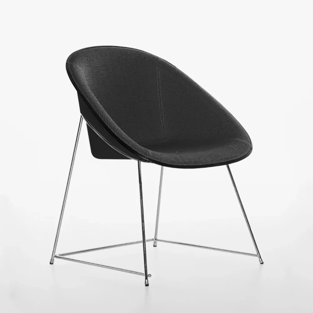 Konferenzstühle Plank Cup Schwarz/Schwarz ohne Armlehnen, Neu - Komfortables Sitzen