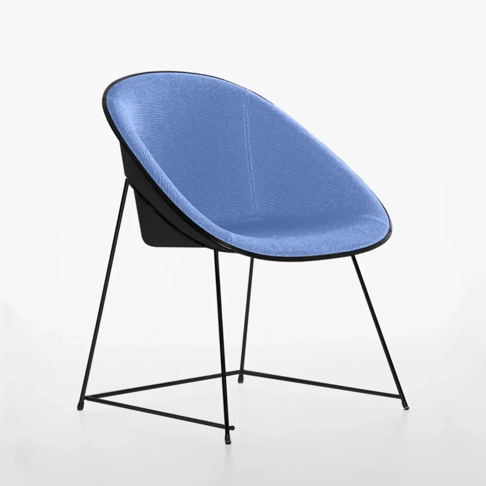 Konferenzstühle Plank Cup Blau/Schwarz ohne Armlehnen, Neu - Komfortables Sitzen
