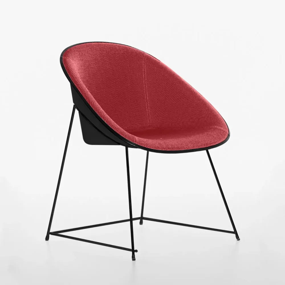 Konferenzstühle Plank Cup Rot/Schwarz ohne Armlehnen, Neu - Komfortables Sitzen