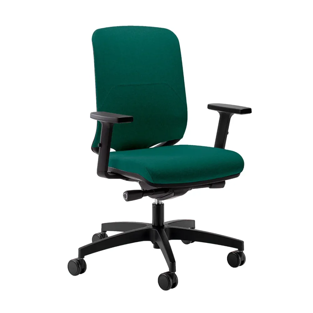 Bürostuhl Milani Bali mit 2D Armlehnen, Dunkelgrün/Schwarz, Neu, Ergonomischer Stuhl - ideal für flexibles Arbeiten