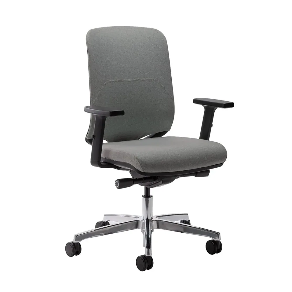 Bürostuhl Milani Bali mit 2D Armlehnen, Dunkelgrau/Verchromt, Neu, Ergonomischer Stuhl - ideal für flexibles Arbeiten