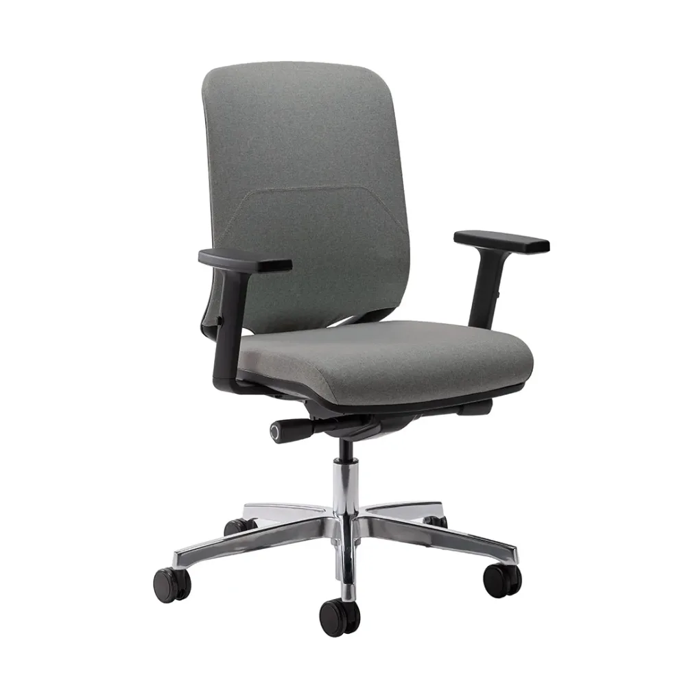 Bürostuhl Milani Bali mit 2D Armlehnen, Dunkelgrau/Verchromt, Neu, Ergonomischer Stuhl - ideal für flexibles Arbeiten
