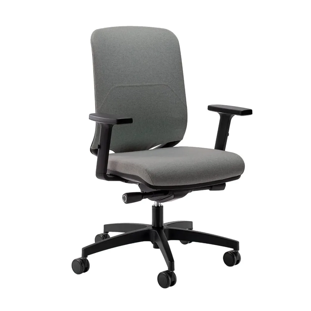 Bürostuhl Milani Bali mit 2D Armlehnen, Dunkelgrau/Schwarz, Neu, Ergonomischer Stuhl - ideal für flexibles Arbeiten