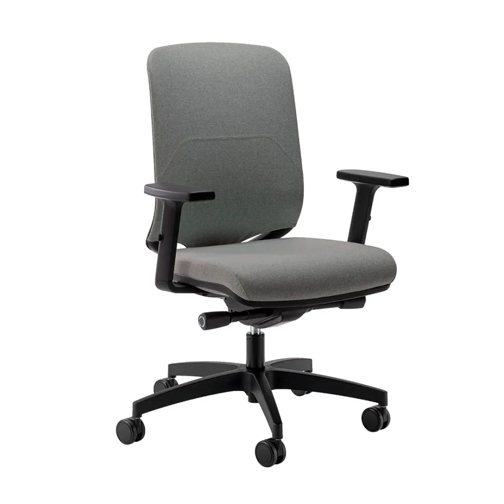 Bürostuhl Milani Bali mit 2D Armlehnen, Dunkelgrau/Schwarz, Neu, Ergonomischer Stuhl - ideal für flexibles Arbeiten