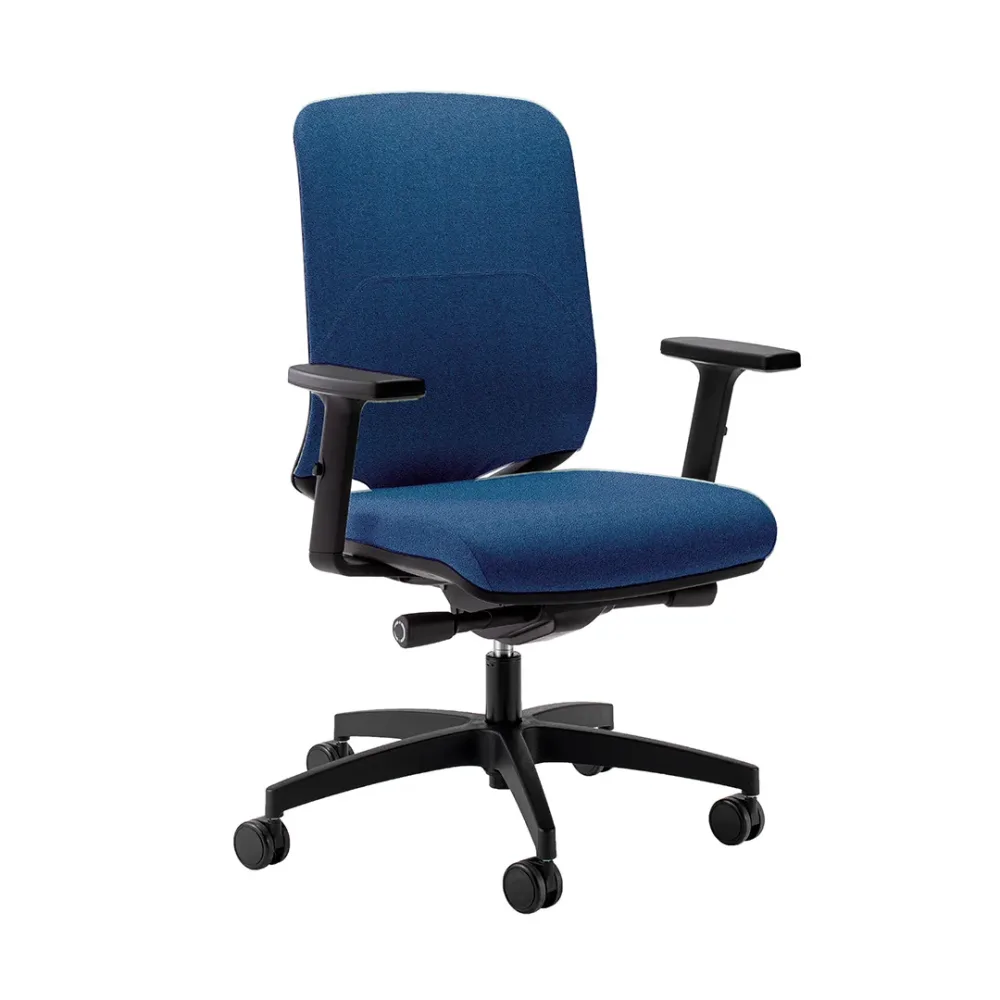 Bürostuhl Milani Bali mit 2D Armlehnen, Dunkelblau/Schwarz, Neu, Ergonomischer Stuhl - ideal für flexibles Arbeiten