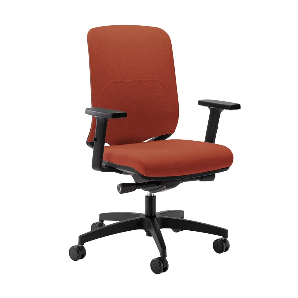 Bürostuhl Milani Bali mit 2D Armlehnen, Dunkelorange/Schwarz, Neu, Ergonomischer Stuhl - ideal für flexibles Arbeiten