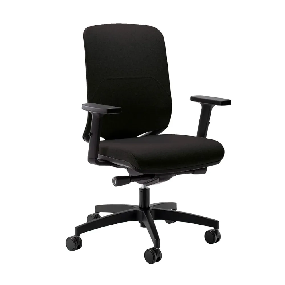 Bürostuhl Milani Bali mit 2D Armlehnen, Schwarz/Schwarz, Neu, Ergonomischer Stuhl - ideal für flexibles Arbeiten