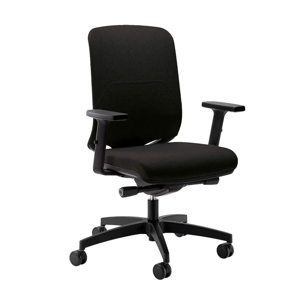 Bürostuhl Milani Bali mit 2D Armlehnen, Schwarz/Schwarz, Neu, Ergonomischer Stuhl - ideal für flexibles Arbeiten