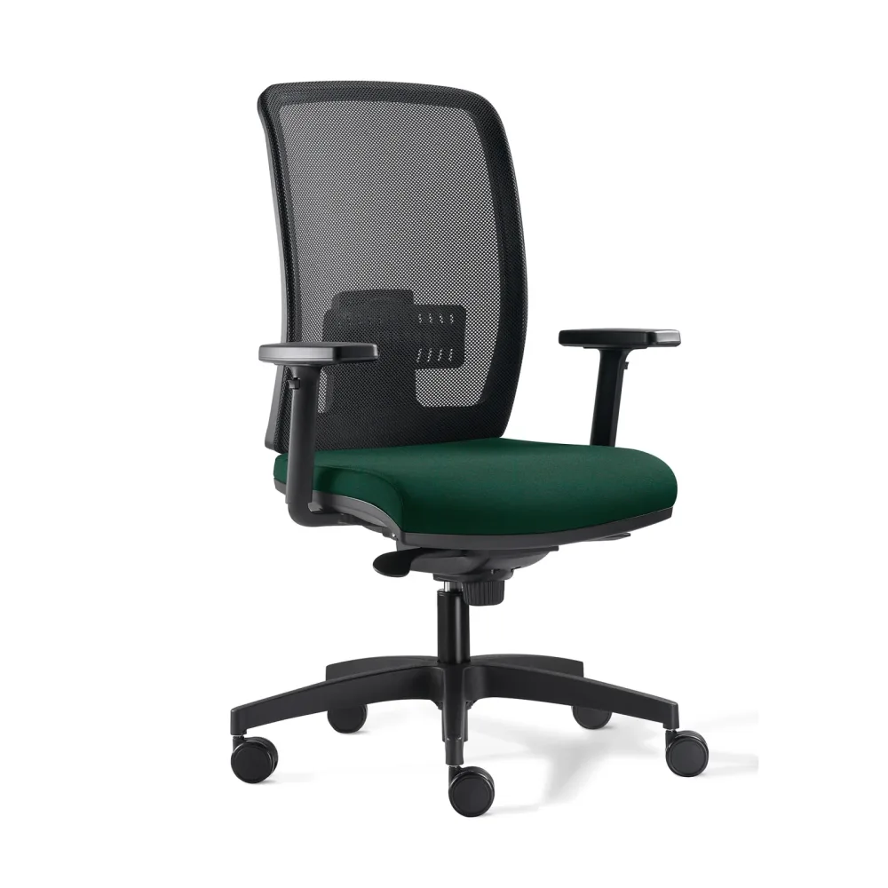Bürostuhl Milani Cometa Mesh mit 1D Armlehnen, Grün/Schwarz, Neu, Ergonomischer Stuhl - ideal für flexibles Arbeiten