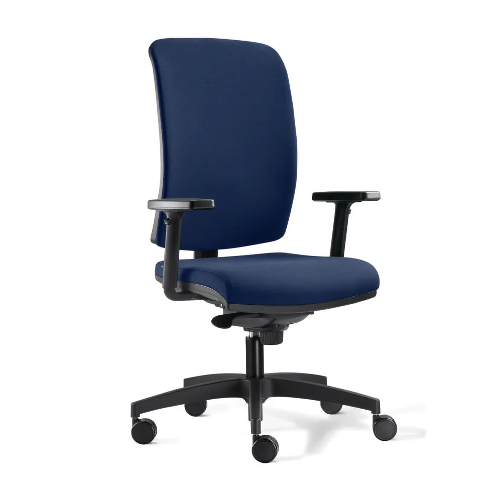 Bürostuhl Milani Cometa mit 1D Armlehnen, Blau/Schwarz, Neu, Ergonomischer Stuhl - ideal für flexibles Arbeiten