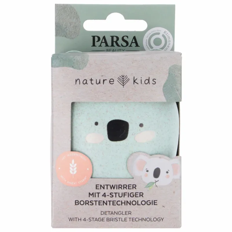 PARSA Nature Kids Entwirrer ohne Griff, Koalaprint Mit Weizenstroh