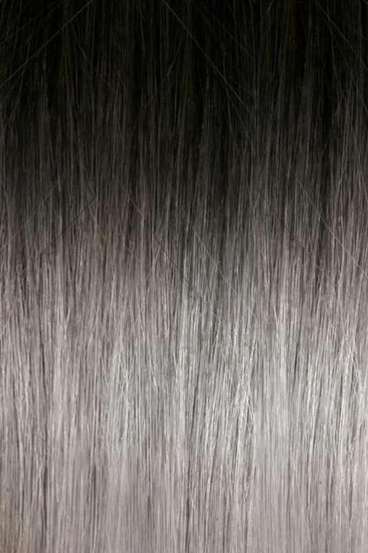 Seiseta Classic Keratin Fusion Glatt Ombr&eacute; 1B Ombre Schwarz-Silber 40/45 cm