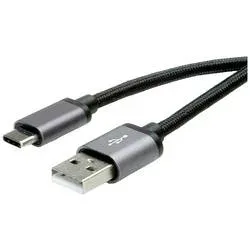 ROLINE USB-A-C, Datenkabel 11.02.9028 Black/Sil, ST/ST, USB 2.0 1.8m