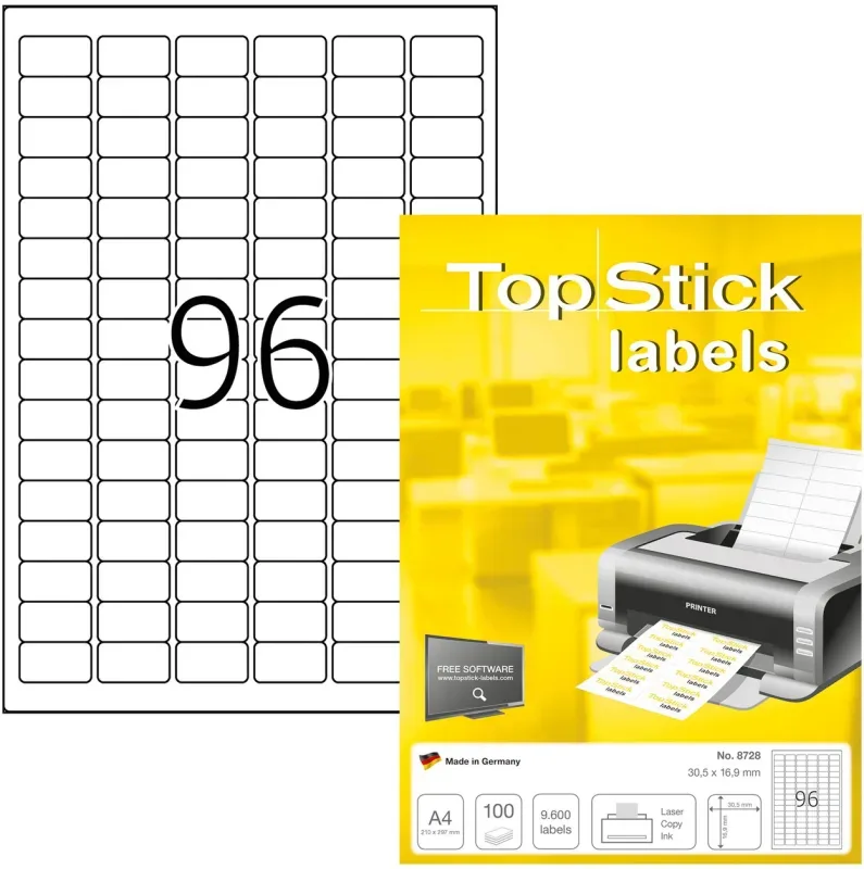 HERMA Etiketten TopStick 30.5x16.9mm 8728 Universal, weiss 9600 St&uuml;ck