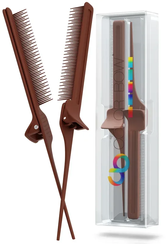 ColorBow Rat Tail Clip Comb Brown 2 Stk.