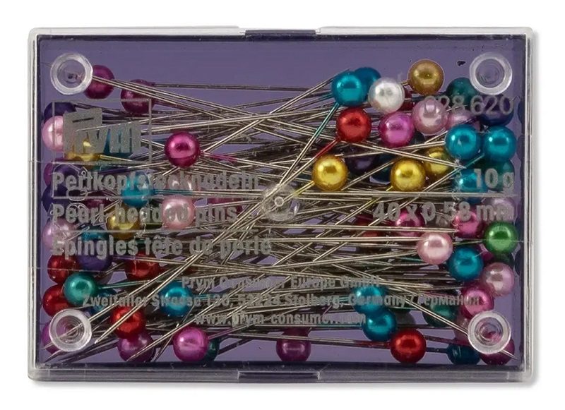 Prym Perlkopfstecknadeln, bunt sortiert 0.58 x 40 mm, Dose 10 g