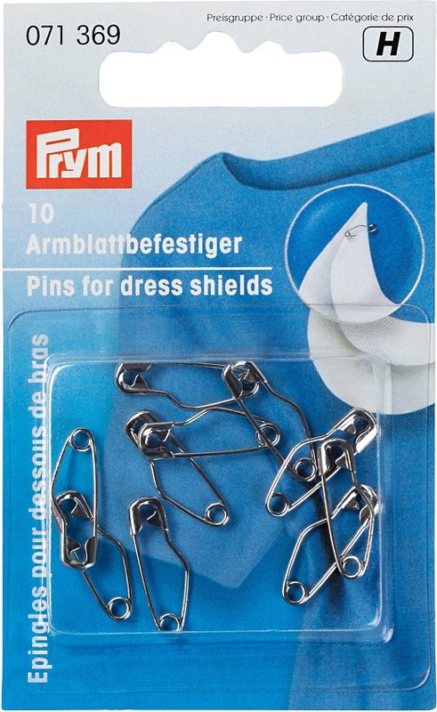 Prym Armblattbefestiger, silber 19 mm, Karte 10 Stk., Messing