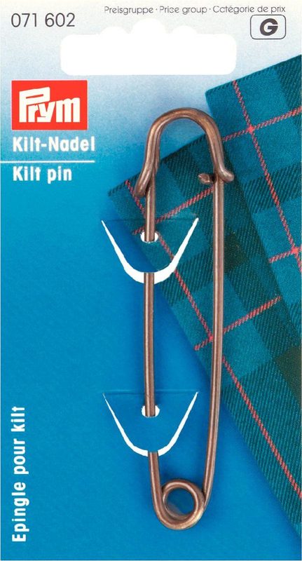 Prym Kiltnadel, altmessing 76 mm, Karte 1 Stk., Messing
