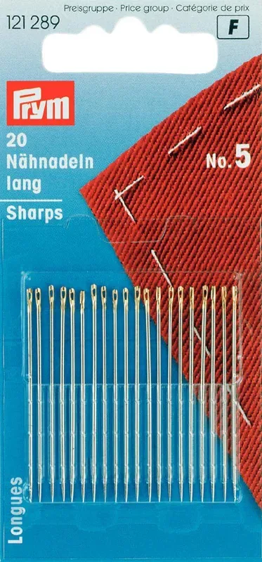 Prym N&auml;hnadeln lang Nr. 5 0.80 x 40 mm, Karte 20 Stk., Stahl
