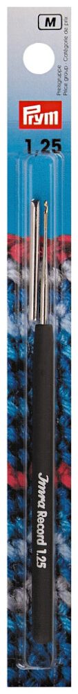 Prym H&auml;kelnadel mit Record Softgriff, silber 1.25 mm, Karte