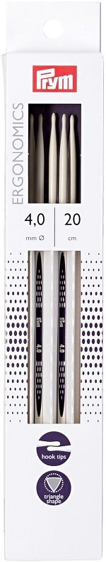 Prym Strumpfstricknadeln ergonomics 4.00 mm, 20 cm, Karte 5 Stk., Kunststoff
