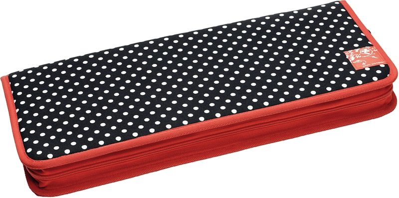 Prym Stricknadeletui Polka Dots, schwarz/weiss 20 x 43 cm, 1 Stk.