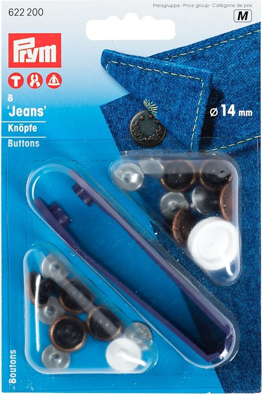 Prym Jeansknopf Lorbeerkranz 14 mm, Karte 8 Stk.