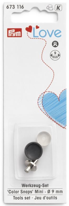 Prym Love Druckknopf Color Snaps, Werkzeugset 9 mm, Karte 1 Set