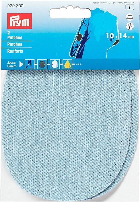 Prym Patches Jeans, hellblau Karte 2 Stk., aufb&uuml;gelbar